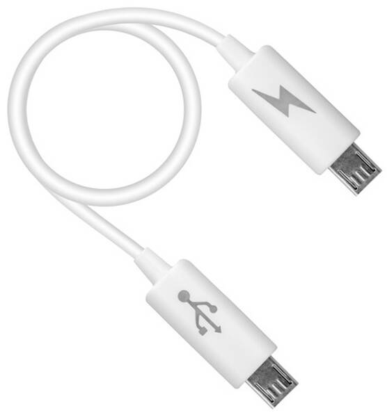 Kabel Forever MicroUSB/MicroUSB, 24cm bílý

