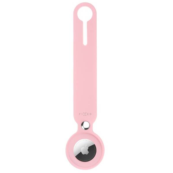 Pouzdro FIXED Silky pro Apple AirTag s popruhem růžové

