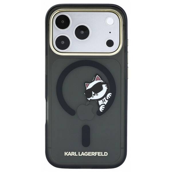 Kryt na mobil Karl Lagerfeld IML Choupette Peekaboo Magsafe na Apple iPhone 18 Pro černý

