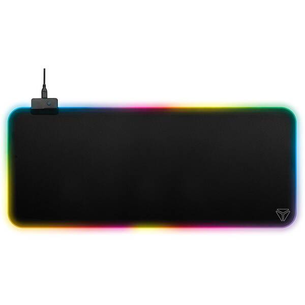 Podložka pod klávesnici a myš YENKEE YPM 3006 RGB Warp, 93 x 35 cm černá

