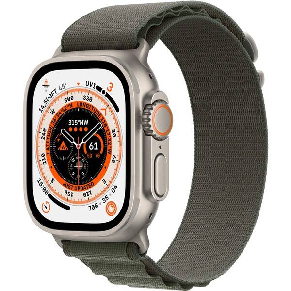 Chytré hodinky Apple GPS + Cellular, 49mm pouzdro z titanu - zelený alpský tah - M 

