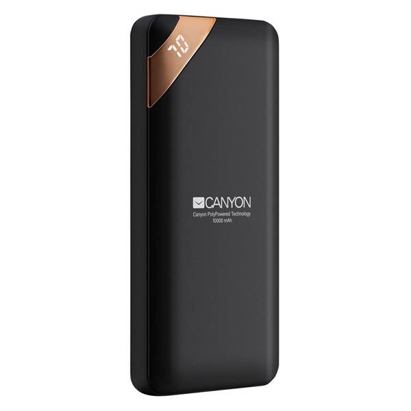 Powerbanka Canyon PB-102B, 10000 mAh, USB-C, s digitálnim displejem černá

