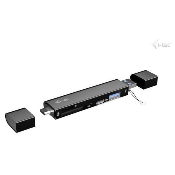 USB Hub i-tec USB-C/USB-A Dongle SD/TF, 2x USB černý


