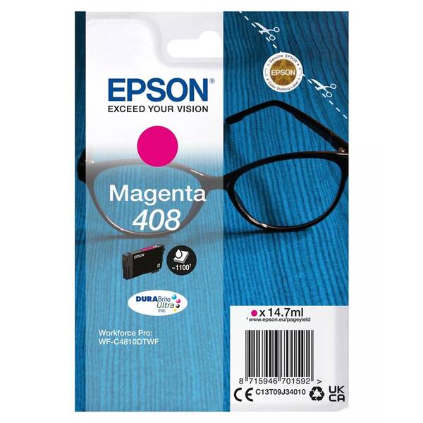 Inkoustová náplň Epson 408 DURABrite Ultra, 1100 stran purpurová


