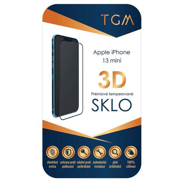 Tvrzené sklo TGM 3D na Apple iPhone 13 mini černé

