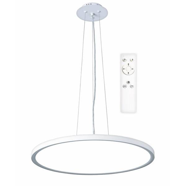 Závěsné svítidlo Top Light Revit 60BZ RC, s dálkovým ovládačem, 50W, 5000lm, stmívání, paměť, průměr 60cm, výška 120cm bílé

