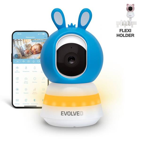 Dětská elektronická chůva Evolveo Baby Monitor LUX (CAM-LUX-B) modrá

