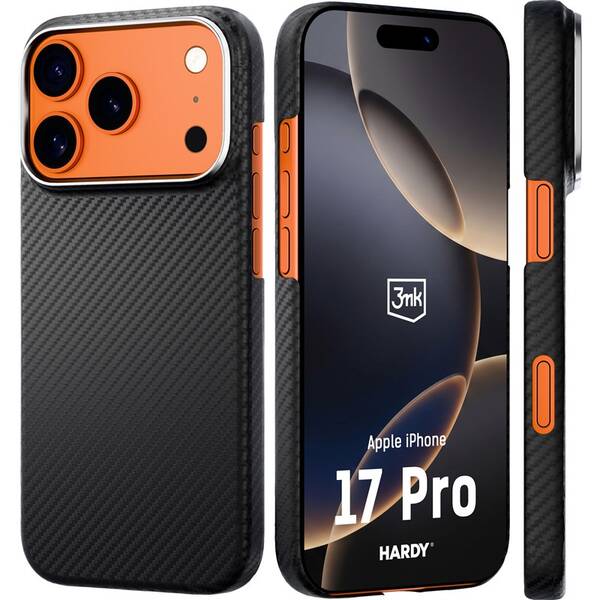 Kryt na mobil 3mk HARDY Aramid MagCase na Apple iPhone 17 Pro černý

