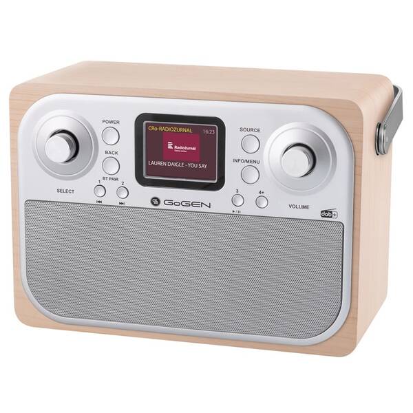 Radiopřijímač s DAB+ GoGEN DAB 700 BTCS stříbrný/hnědý

