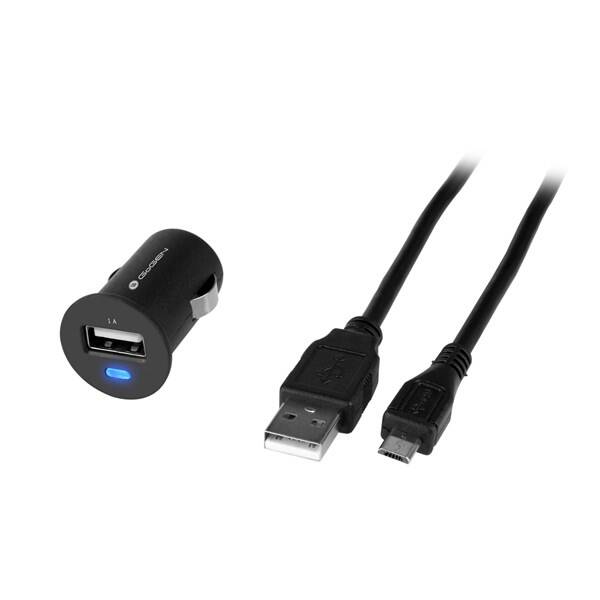 Adaptér do auta GoGEN CH 12 C, 1x USB, 5 W + microUSB kabel 1,2m černá

