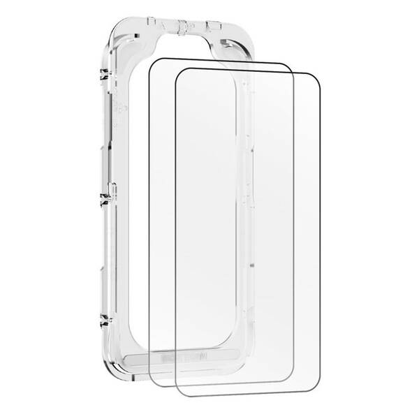 Tvrzené sklo Mobile Origin EasyGlass na iPhone 15 Pro, s aplikátorem (2 ks) průhledné


