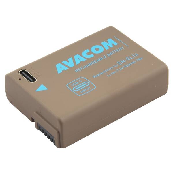 Baterie Avacom Nikon EN-EL14 Li-Ion 7.4V 950mAh 7Wh USB-C šedá

