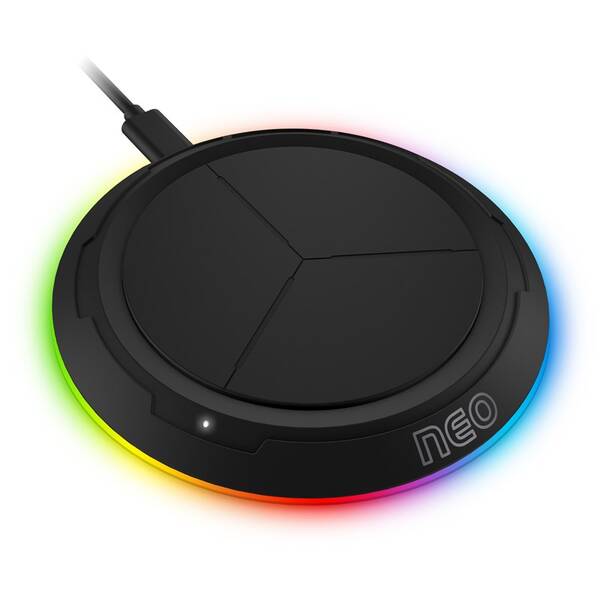 Bezdrátová nabíječka Connect IT NEO RGB 10 W černá

