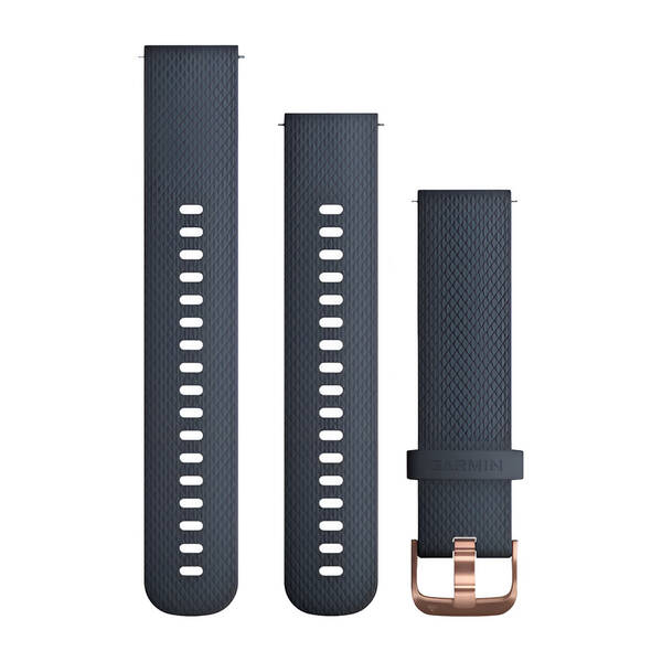 Řemínek Garmin Quick Release (20 mm), silikonový modrý/rose gold

