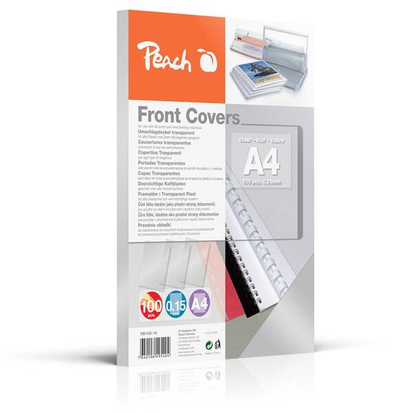 Vázací set Peach přední desky, A4, 100ks průhledná

