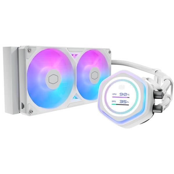 Vodní chladič Cooler Master MasterLiquid Atmos II LCD 240 White bílý


