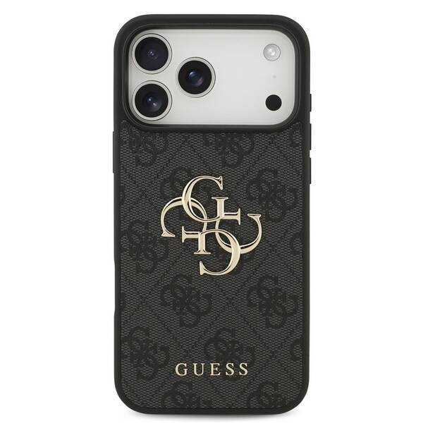 Kryt na mobil Guess 4G Metal Logo na Apple iPhone 18 Pro šedý

