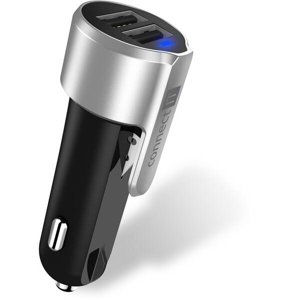 Adaptér do auta Connect IT Emergency Car Charger, 2x USB černý/stříbrný

