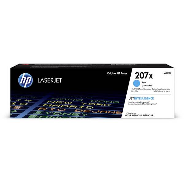 Toner HP 207X, 2 450 stran azurový

