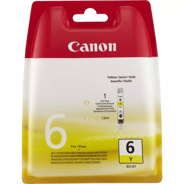 Inkoustová náplň Canon BCI-6Y, 210 stran žlutá


