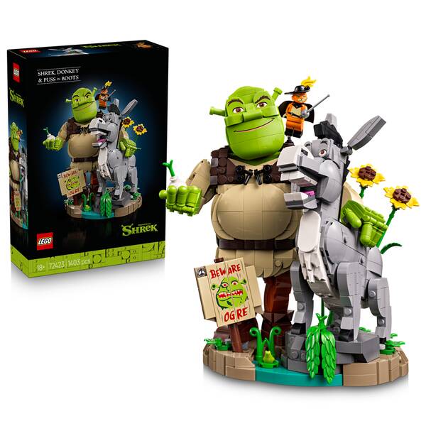 Stavebnice LEGO® Shrek 72423 Shrek, Oslík a Kocour v botách 

