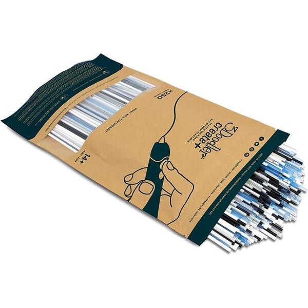 Náplň 3Doodler PLA pro 3D pero Create+ 250ks černá/šedá/bílá/modrá/průhledná

