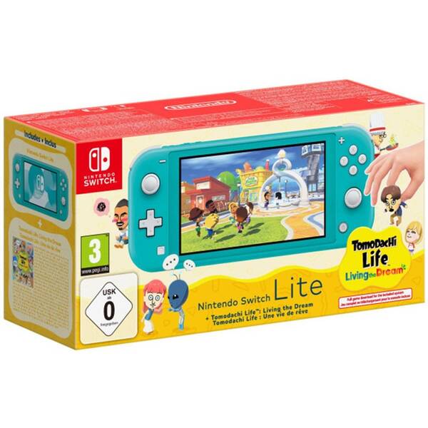 Herní konzole Nintendo Switch Lite + Tomodachi Life:Living The Dream tyrkysová tyrkysová

