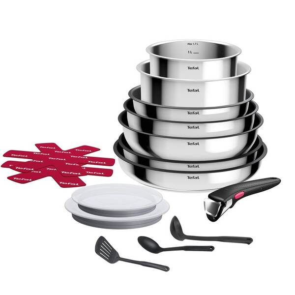 Sada nádobí Tefal L881SF04 Cook Eat, 15 ks nerez

