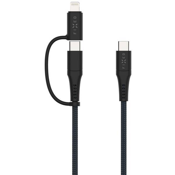 Kabel FIXED USB-C/USB-C a Lightning, PD, 60W, MFi, 1,2m šedý

