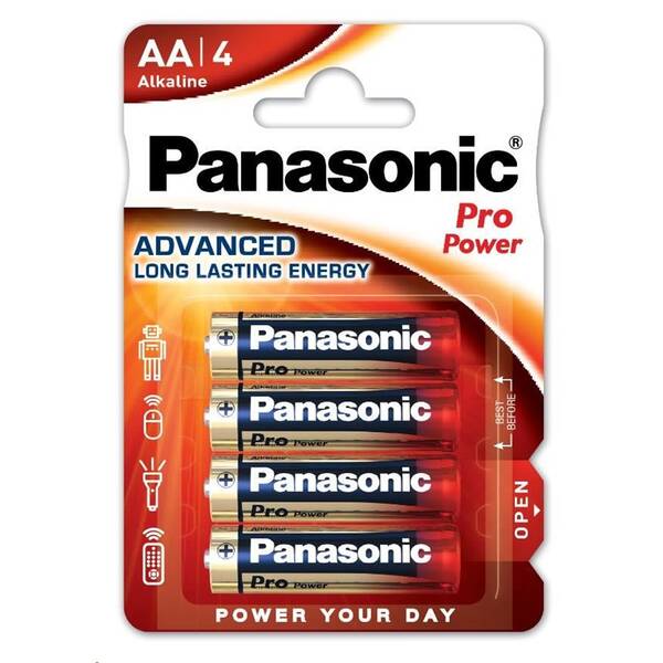 Baterie alkalická Panasonic Pro Power AA, LR06, blistr 4ks 

