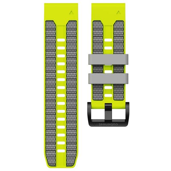 Řemínek Cubenest Premium Silicone Garmin QuickFit Band 26mm šedý/žlutý


