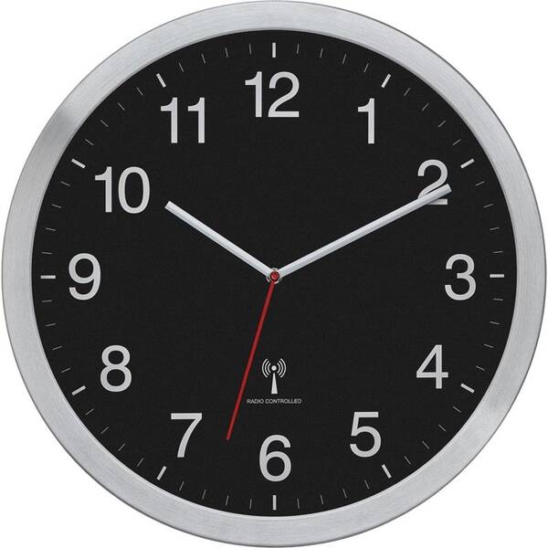 Nástěnné hodiny TFA 60.3545.01 černé/stříbrné

