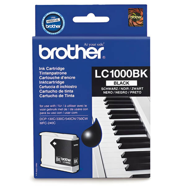 Inkoustová náplň Brother LC-1000Bk, 450 stran černá

