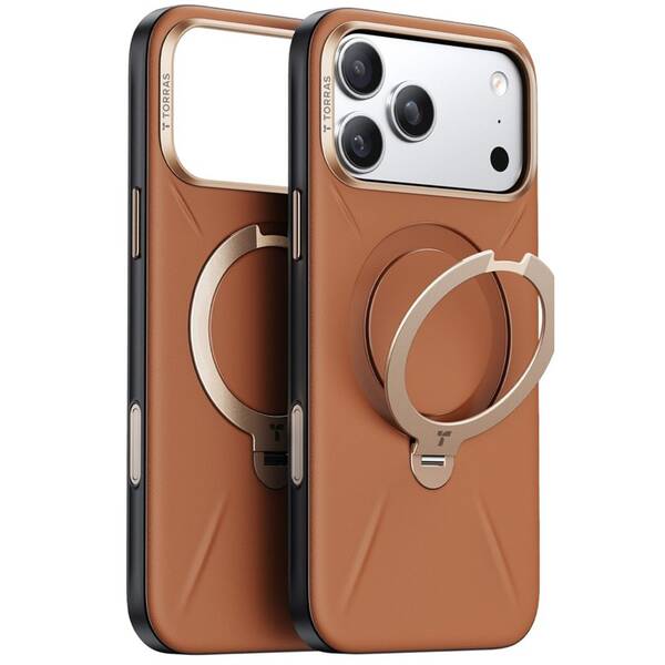 Kryt na mobil Torras Ostand Q3 VegSkin na Apple iPhone 18 Pro hnědý


