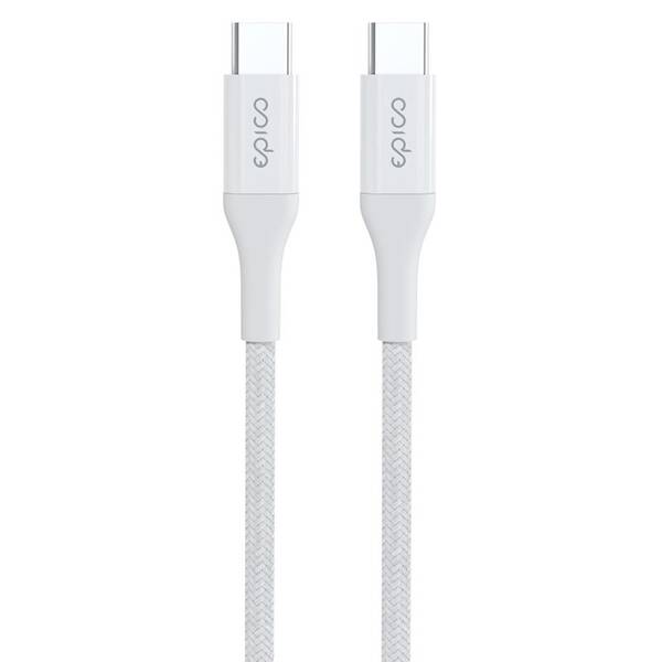 Kabel Epico Braided PD, USB-C / USB-C, 1.2m bílý

