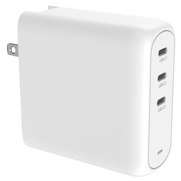 Cestovní adaptér Creative 3x USB-C, 140W, GaN + EU konektor bílý

