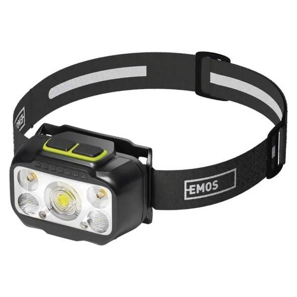 Čelovka EMOS HYBRID NABÍJECÍ, 7LED černá/zelená

