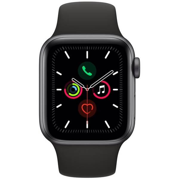 Chytré hodinky Apple GPS 40mm pouzdro z vesmírně šedého hliníku - černý sportovní řemínek SK 

