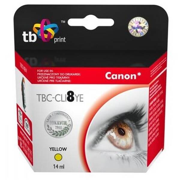 Inkoustová náplň TB Canon CLI-8Y, 490 stran žlutá

