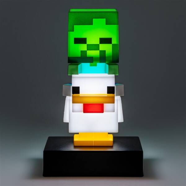 Dekorativní LED Paladone Icon Light Minecraft - Chicken Jockey bílé/zelené

