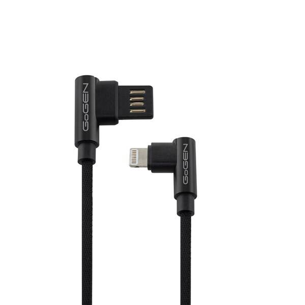 Kabel GoGEN USB/Lightning, 1m, oboustraný, opletený černý


