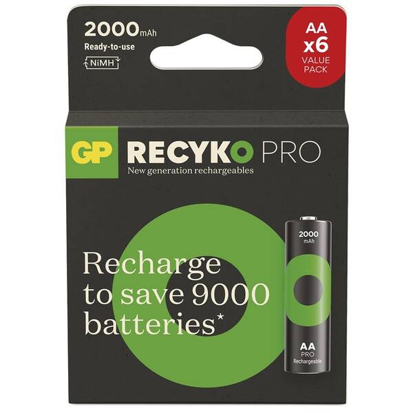 Baterie nabíjecí GP ReCyko Pro AA (HR6), 6 ks 

