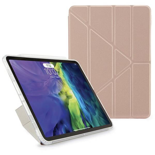 Pouzdro na tablet Pipetto Metallic Origami na Apple iPad Air 10.9" (2020) růžové

