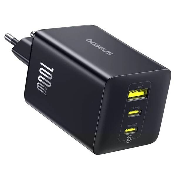 Nabíječka do sítě Baseus EnerFill FE11 100W 2x USB-C, 1x USB černá

