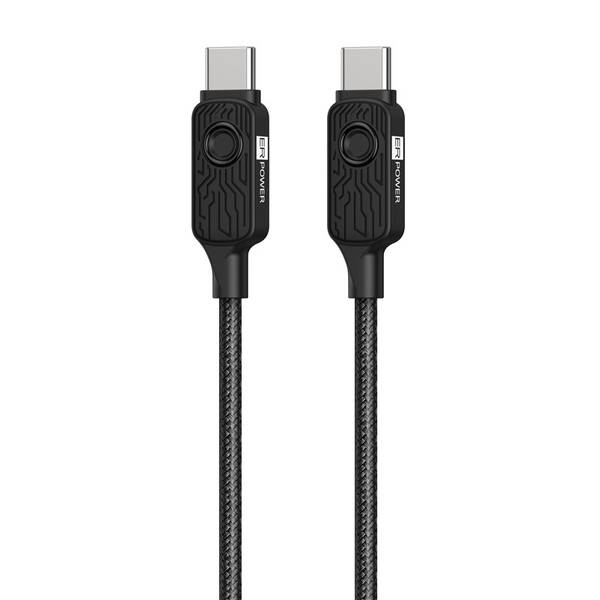 Kabel ERPOWER Datablocker USB-C/USB-C, 1,5 m černý

