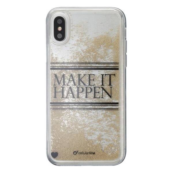 Kryt na mobil CellularLine Stardust na Apple iPhone X, motiv Happen 

