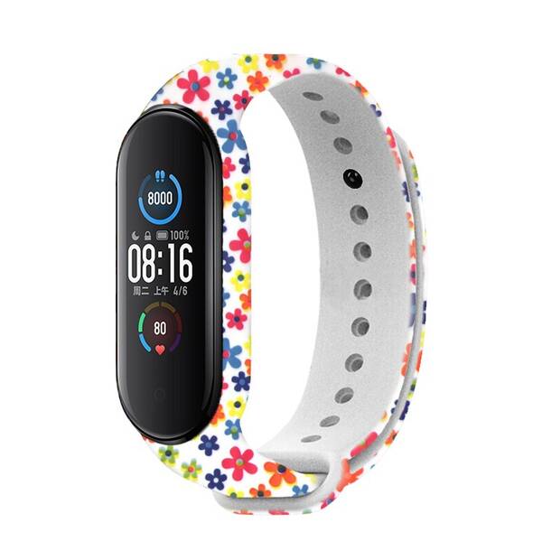 Řemínek RhinoTech na Xiaomi Mi Band 5 - motiv květy 

