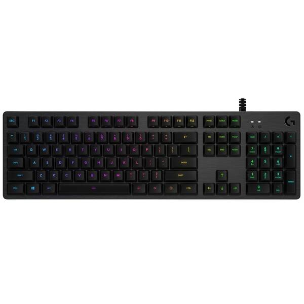 Klávesnice Logitech G512, RGB, GX Red (lineární), US černá

