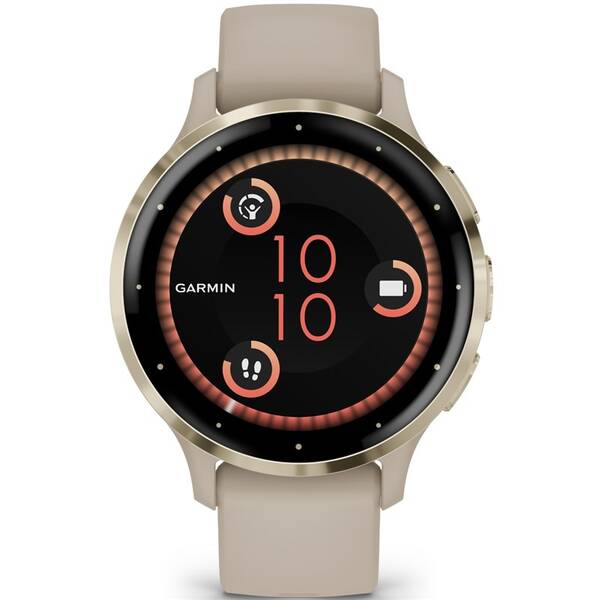 Chytré hodinky Garmin Venu 3S - Cream Gold / French Gray Silicone Band 

