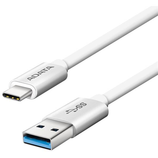 Kabel ADATA USB 3.1/USB-C, 1m, hliníkový bílý

